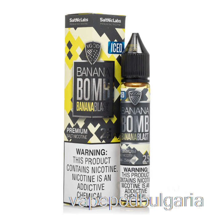 Vape 10000 Дръпки Iced Banana Blast - Vgod Saltnic - 30ml 25mg